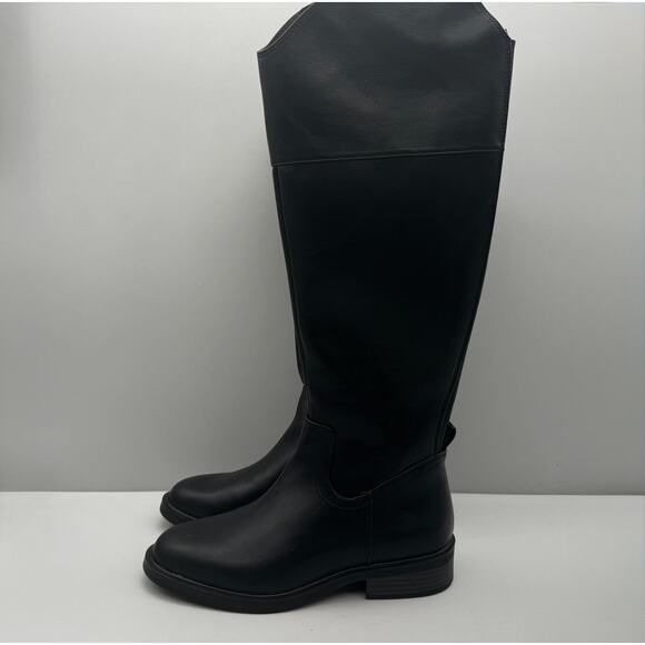 A New Day Boots Womens 6.5 Black Sienna Tall Dress Modern Classic Low Heel - Picture 3 of 6